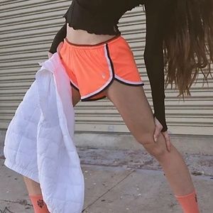 Free People Movement So Fit Athletic Shorts in Neon Coral Medium   NWOT